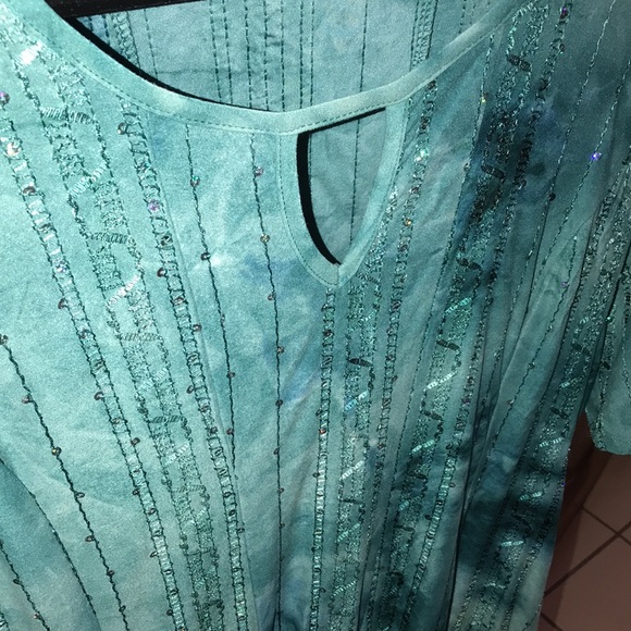 Sami & Jo Plus Turquoise dress with sequins - Picture 5 of 15